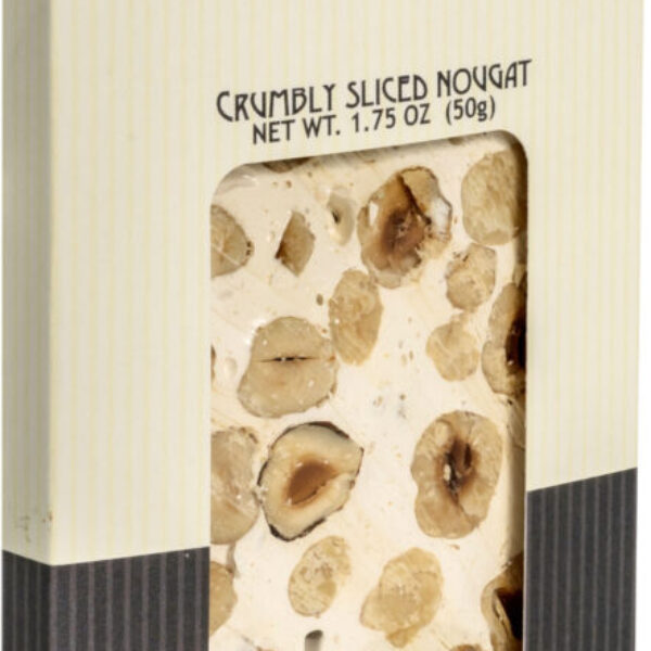 Singola torronfetta con nocciole in astuccio da 50 g, cartone da 20 confezioni