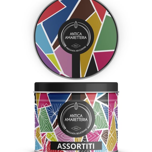 Morbidi amaretti assortiti in latta (320 g)