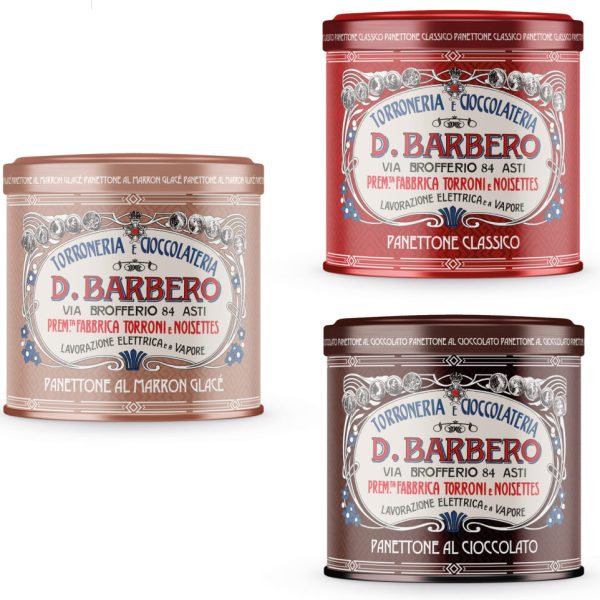 Panettoni misti in latta, Classico, cioccolato e marron glacé (750 g)