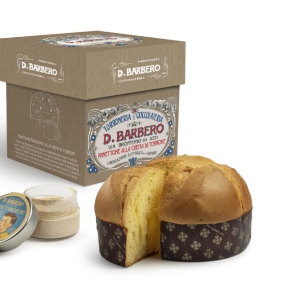 Panettone con crema al torroncino ricoperto di cioccolato (500 g)