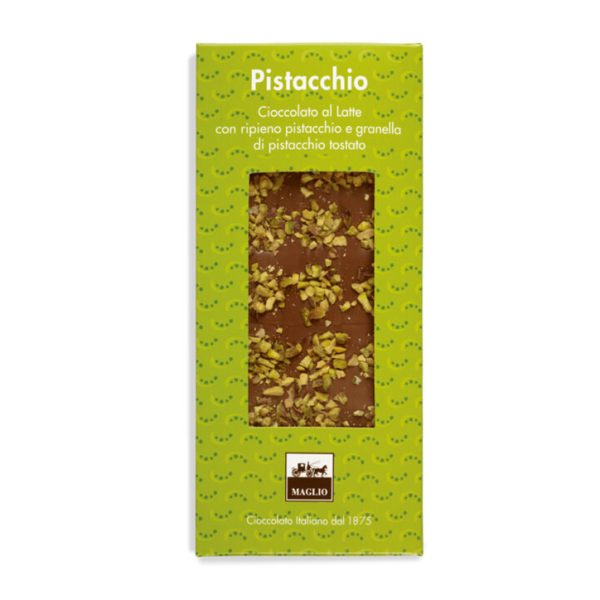 Tavoletta al Latte con ripieno e granella di pistacchio (95 g)