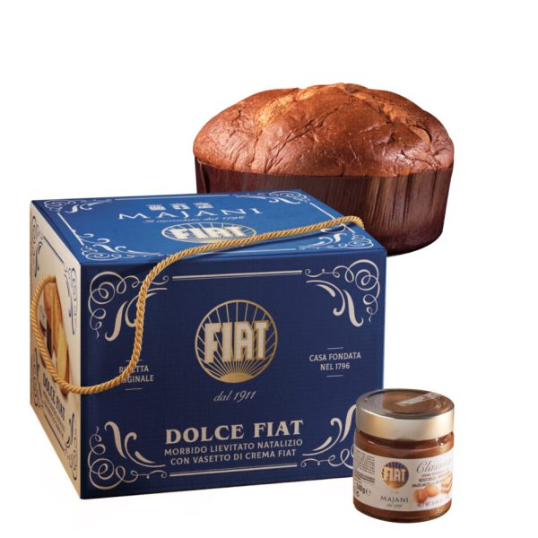 PANDORO DOLCE FIAT, morbido lievitato Natalizio con vasetto di crema FIAT (990 g)
