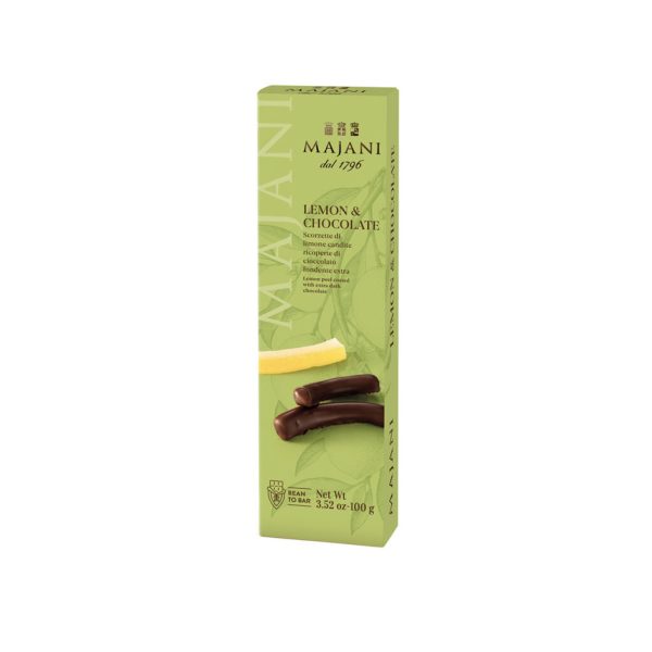 Lemon e chocolate, Scorzette di limone candite ricoperte di cioccolato fondente extra (100 g)