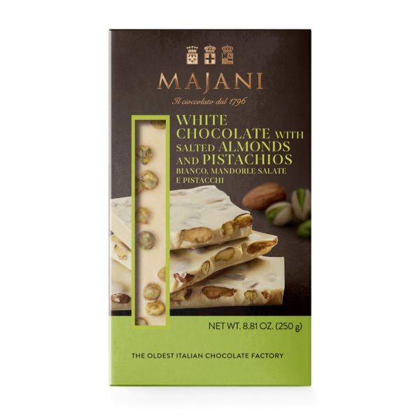 Tavoletta Bianco, mandorle salate e pistachi (250 g)