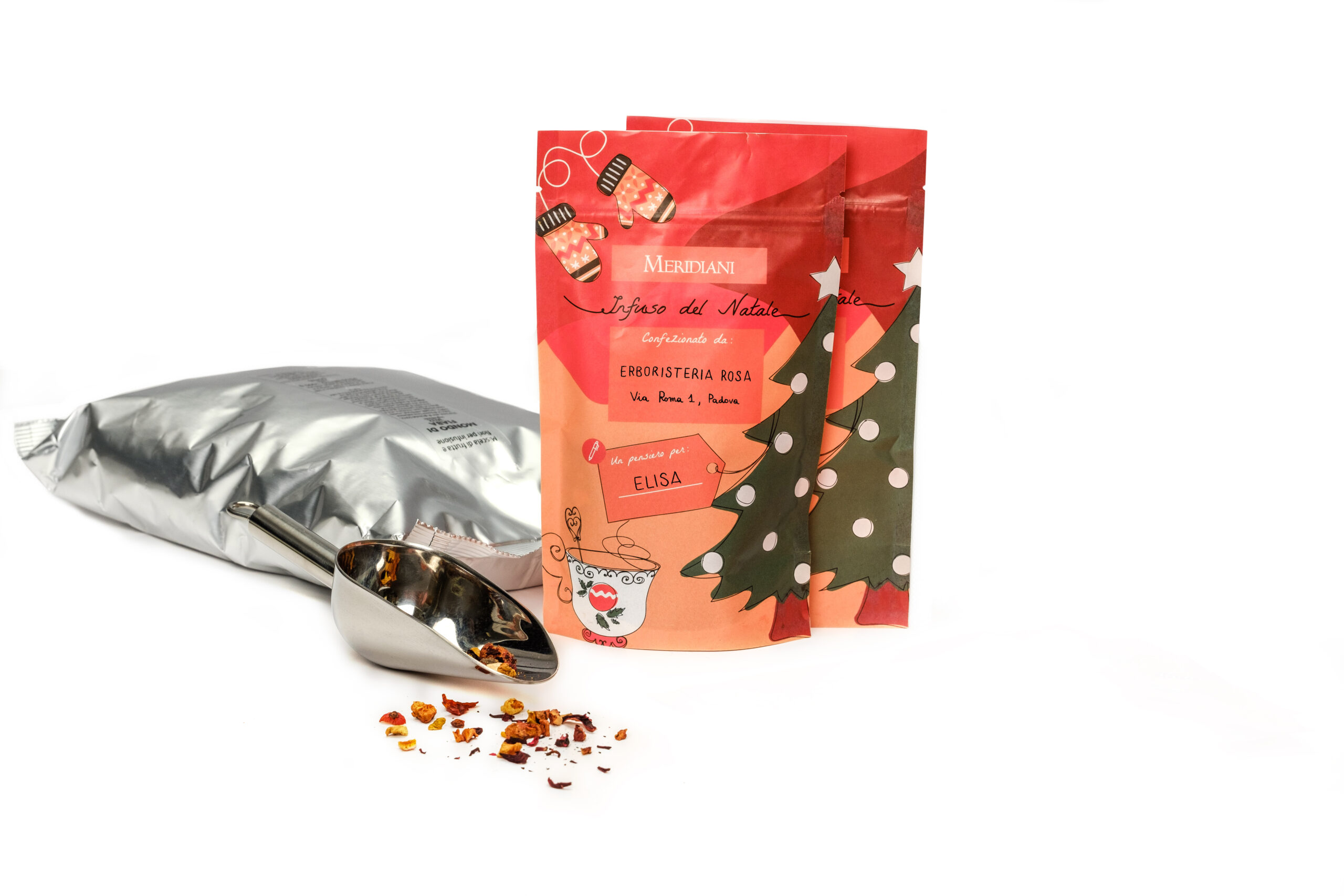 Infuso del Natale, Miscela di frutta del Natale + 50 sacchetti in carta riciclabile con zip, doypack (5x 1kg)