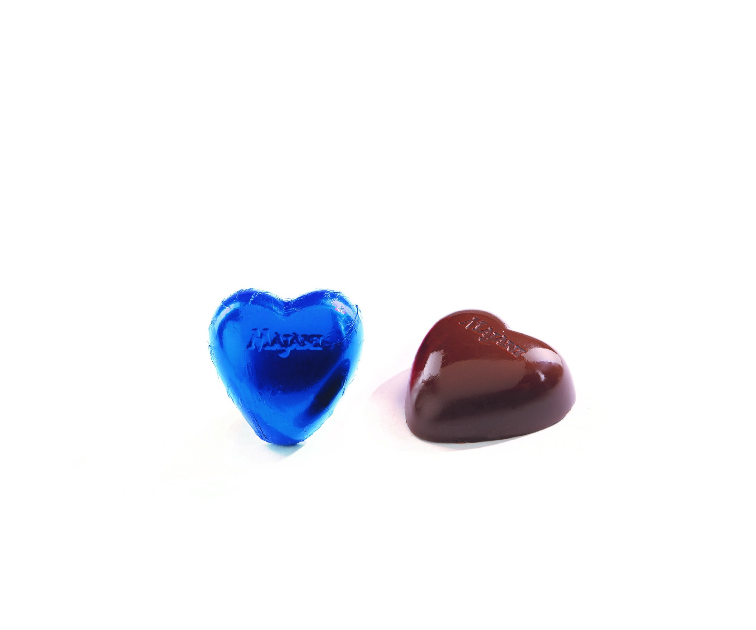 CUORE BLU sfuso, Cuori di finissimo cioccolato fondente ripieno di crema Fiat Noir (3 kg)