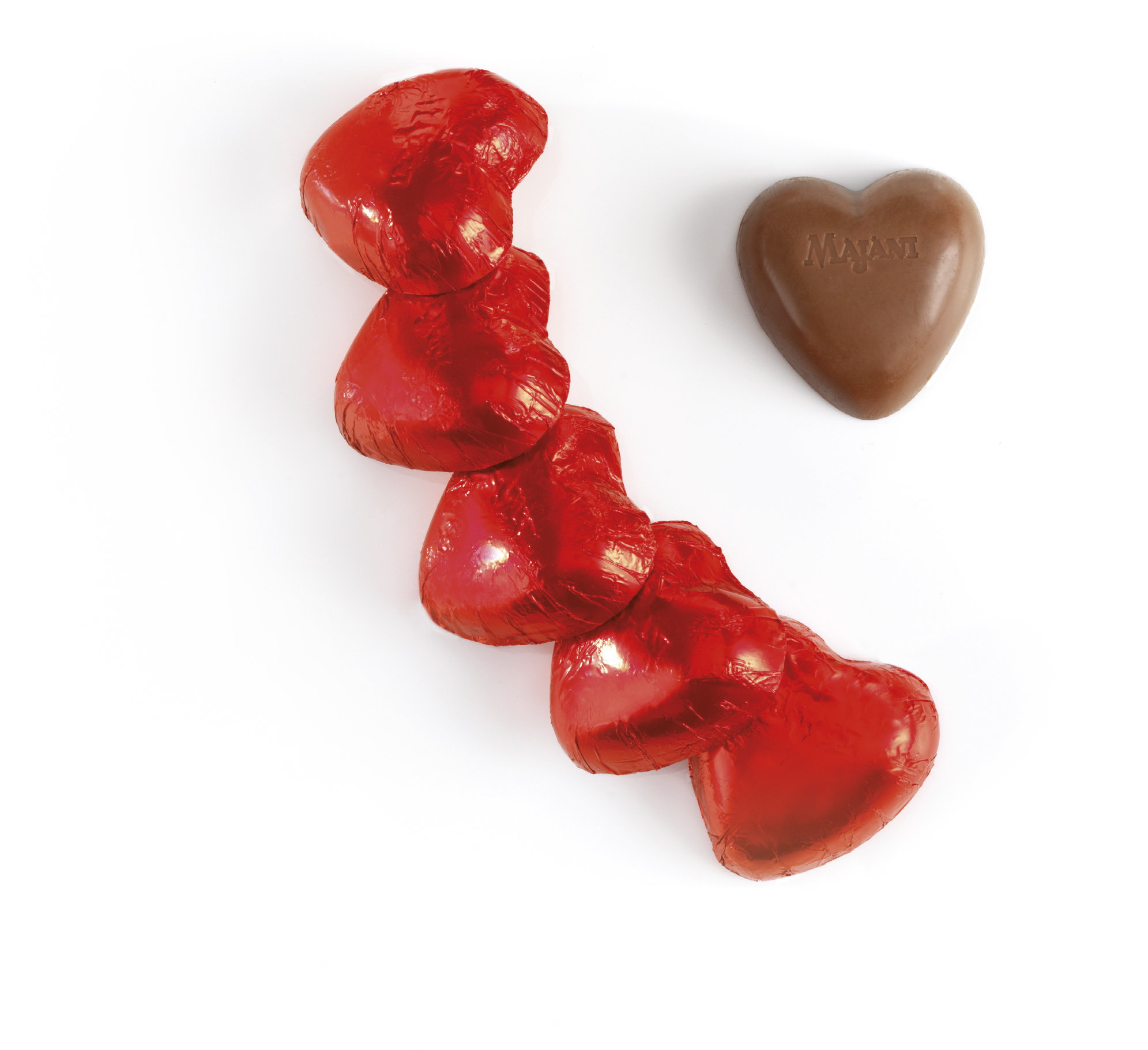 Cuori rossi sfuso, Cuori di finissimo cioccolato al latte extra (3 kg)