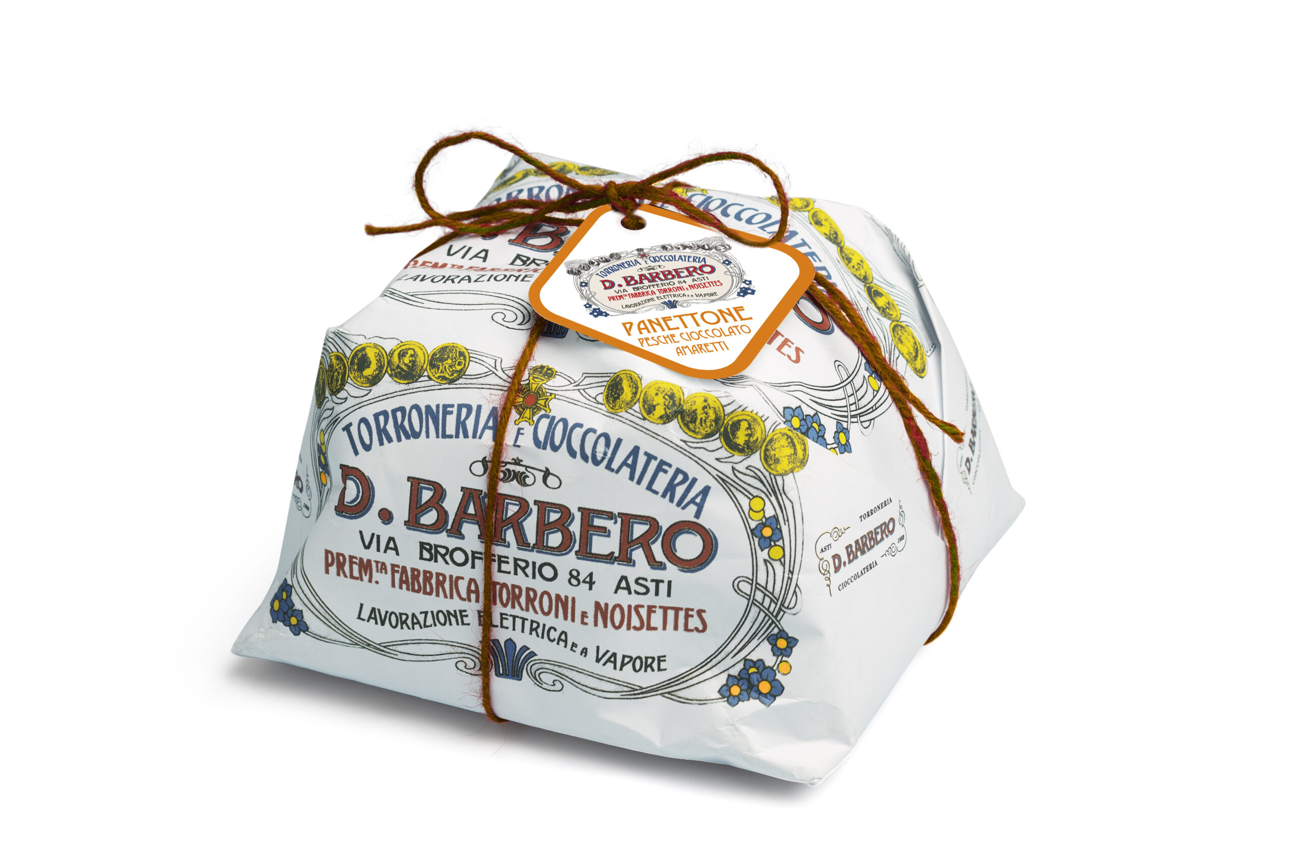 Panettone Amaretti, cioccolato e pesca (750 g)