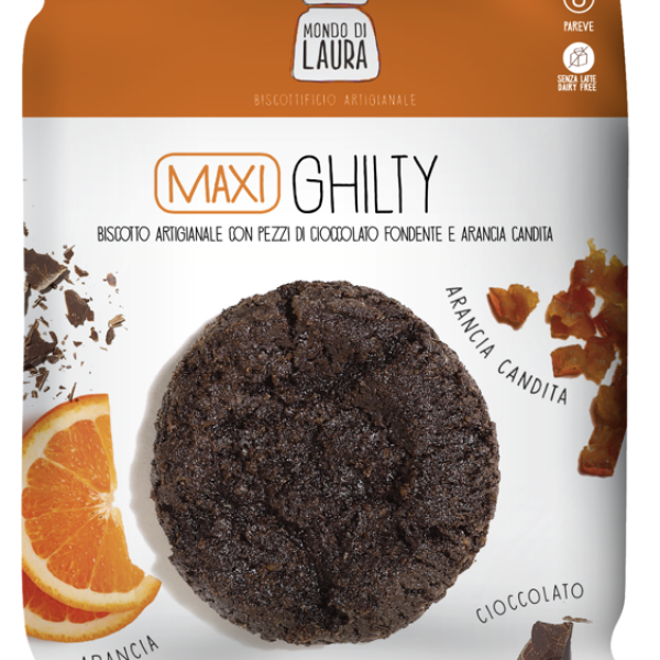 Maxi Ghilty, biscotto al cacao con scorza d'arancio e pezzi di cioccolato e arancia candita (60 g)