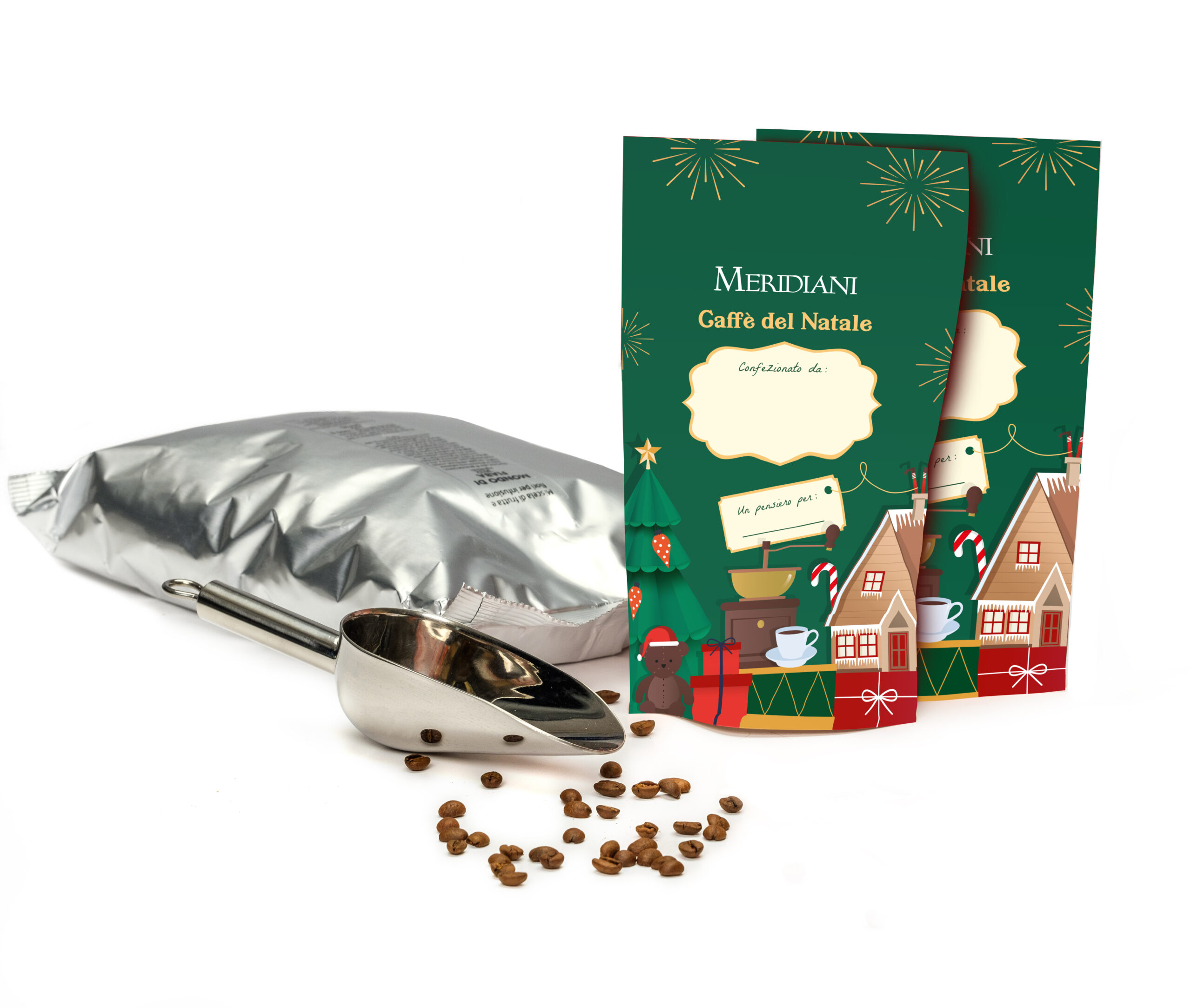 Caffè del Natale, Caffè aromatizzato del Natale + 30 sacchetti in carta riciclabile con zip, doypack (5x 1 kg)