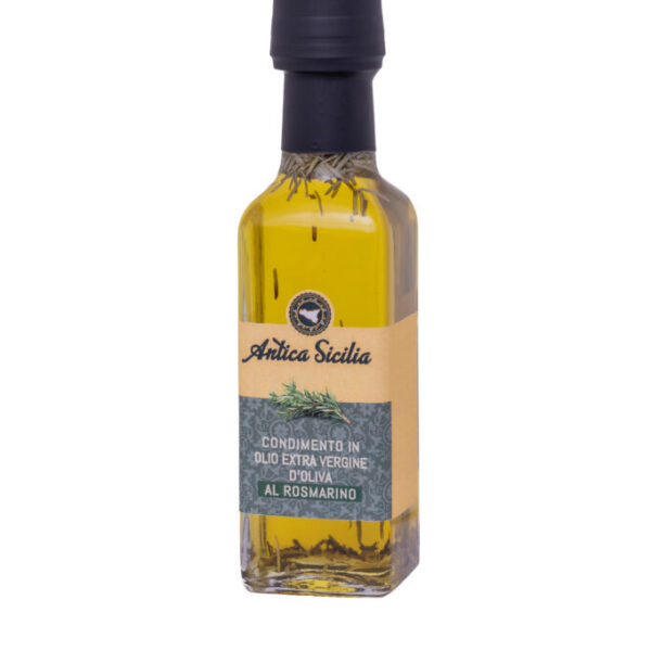 Condimento in olio e.v.o. al Rosmarino in bottiglia rettangolare (10 cl)