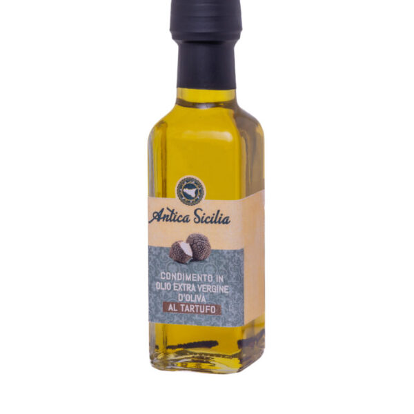 Condimento in olio e.v.o. al Tartufo in bottiglia rettangolare  (10 cl)