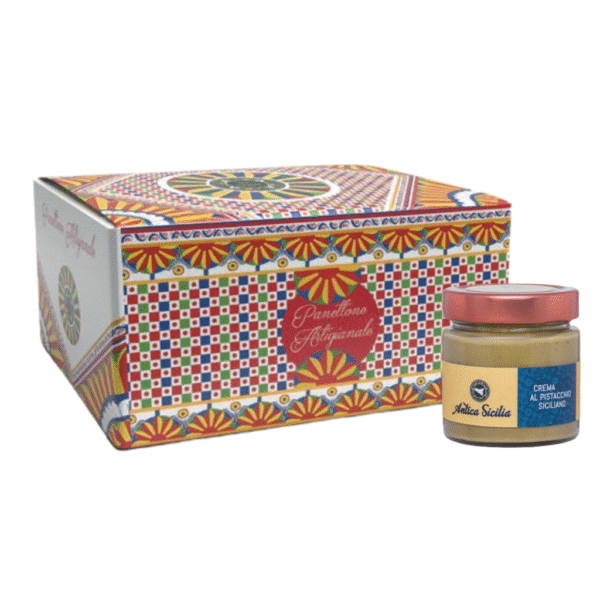 Box Panettone al pistacchio con stoffa (1 kg)